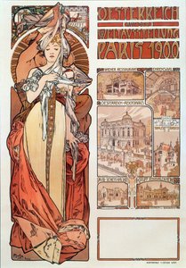 ملصق إعلاني لألفونس موتشا (1860-1939) للنمسا ممثلة في المعرض العالمي في باريس 1900 - أبعاد 68x98،5 سم ملصق إعلاني لألفونس موتشا عن "النمسا" في المعرض