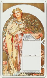 ملصق إعلاني لألفونس موتشا (1860-1939) للتقويم 1898 - أبعاد 31x51 سم ملصق إعلاني لألفونس موتشا للتقويم ، 1898 - مجموعة خاصة