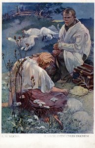 "طوبى للمساكين بالروح لهم ملكوت السموات" ، 1906 بواسطة ألفونس موشا