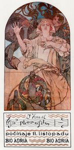 DeForest Phonofilm. عرض واحد من أول الأفلام الصوتية الموسيقية في Adria في براغ ، 1927 بواسطة ألفونس موشا