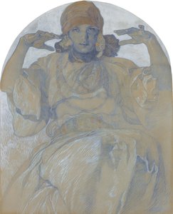 صورة للفنانين ابنة ، ياروسلافا ، ج. 1924 بواسطة ألفونس موشا