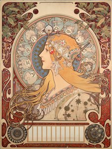 ملصق ألفونس موشا (1860-1939) لمجلة "لا بلوم" ، 1896 - رسم توضيحي للملصق ألفونس موتشا (1860-1939) لمراجعة "لا بلوم" ، 1896 (ديم 65 × 48 سم) - مجموعة خاصة