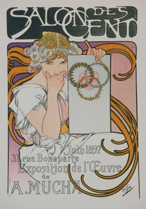 ملصق لمعرض A. Muchas في Salon des Cent ، 1897.