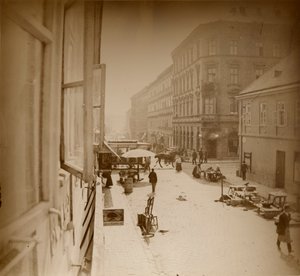منظر من نافذة Window Muchas Apartment ، بالقرب من Amalienstrasse ، ميونيخ ، 1886 (طباعة الجيلاتين الفضية) بواسطة ألفونس موشا