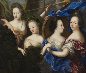 رمزية مع صورة ذاتية وصورة شخصية لأولريكا إليونورا الأكبر بواسطة Amalia Wilhelmina von Konigsmarck
