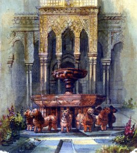 نافورة مغاربية. قلم رصاص وألوان مائية. أورور أمادين لوسي دوبان (1804-1876) روائية وناشطة نسوية فرنسية كتبت تحت اسم جورج ساند.