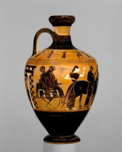 Lekythos ، c.550-530 قبل الميلاد (الطين)