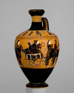 Terracotta lekythos ، حوالي 550-530 قبل الميلاد (الطين)