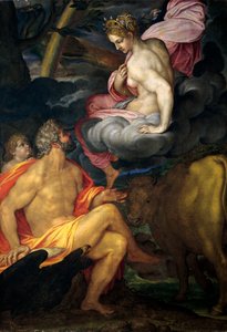 Jupiter, Juno and Io, by Ambrogio Figino, oil on canvas, 211x145 cm