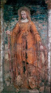 سانت كاترين من سيينا فريسكو بواسطة أمبروجيو دا فوسانو تسمى بيرجونيون (1460-1523). Dim.170x77 cm ميلان، معرض الفنون بريرا بواسطة أمبروجيو دا فوسانو (1460 1523) (أترو إلى)