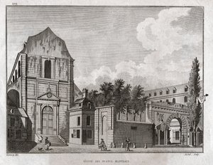 كنيسة Blancs Manteaux في منطقة Marais في باريس. حوالي 1780 (نقش)