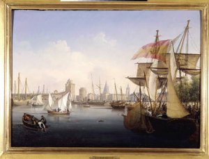 ميناء لاروشيل بواسطة Louis Garneray، sd. حوالي عام 1820 ، ألوان زيتية على قماش ، 0.330 هـ ؛ ل. 0.460. CCIP Coll.