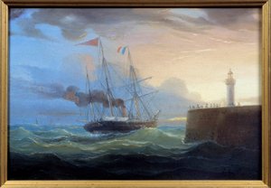 البخار الخارج من المرفأ لوحة لويس جارنيراي (1783-1857) القرن التاسع عشر فيكامب ، متحف نيوفاوندلاند بواسطة أمبرواز لويس جارنيراي