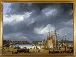 ميناء دييب بواسطة لويس جارنيراي ، sd. حوالي 1820 ، ألوان زيتية على قماش ، 0.330 ؛ 0،460. CCIP Coll.