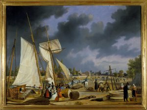 ميناء كاين ، بقلم لويس جارنيراي ، sd. حوالي 1820 ، ألوان زيتية على قماش ، 0.330 ؛ 0،460. CCIP Coll. بواسطة أمبرواز لويس جارنيراي