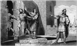 تشارلز الثالث (879-929) الذي أسره أحد جنوده البسيط عام 923 - سجن تشارلز الثالث البسيط (879-929) ، 923: اعتقادًا منه بأنه يجد ملاذًا مع هربرت أوف فيرماندوا ، فقد تعرض الملك السابق للفرنجة للخيانة من قبله وإرساله إلى السجن