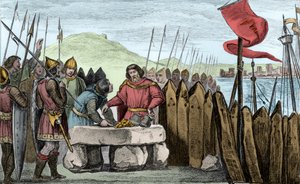 قام تشارلز الثالث السمين (839-88) بدفع أموال غزاة الفايكنج في عام 886 - تشارلز الثالث 3 لو جروس (839-888) إمبراطور الغرب (881-887) ووصي فرنسا (884-887) المخيمين تحت أسوار باريس دون أن تجرؤ على محاربة النورمان ، مفضلين شراء تقاعدهم