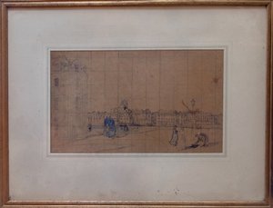 Le Quai de Carenage ، Le Pollet ، 1928 (قلم رصاص ومرحاض على ورق) بواسطة أمبروز ماكيفوي
