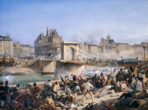 الهجوم على فندق de Ville and Combat on the Pont d'Arcole ، 28 يوليو 1830 بواسطة أميدي بورجوا