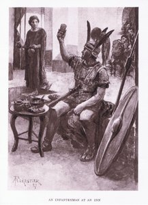 جندي مشاة في نزل ، رسم توضيحي للجندي الروماني ، 1928