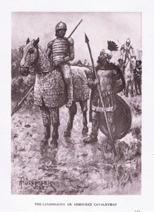 Cataphractus أو الفرسان المدرعة ، توضيح من الجندي الروماني ، 1928