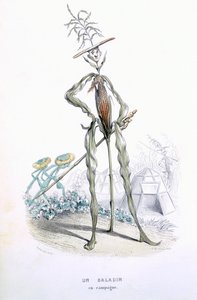 عربة البلد ، من "L&39;Empire des Legumes ، Memoires de Curcurbitus" بواسطة Eugene Nus and Meray Antoine ، 1851 (نقش الألوان) بواسطة أميدي فارين