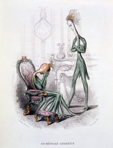 أسرة عاصفة ، رسم توضيحي من "L&39;Empire des Legumes Memoires de Curcurbitus" ، تم نشره عام 1851 (نقش يدوي) بواسطة أميدي فارين