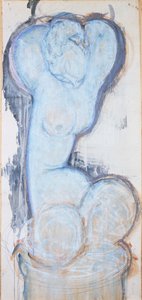 Caryatid ، c.1914 (الغواش على الورق ، وضعت على قماش ولوحة) بواسطة أميديو موديجلياني