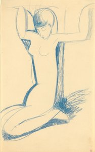 الركوع الأزرق Caryatid ، ج. 1911 بواسطة أميديو موديجلياني