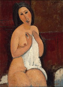 جالس عاري في القميص ، 1917. بواسطة أميديو موديجلياني