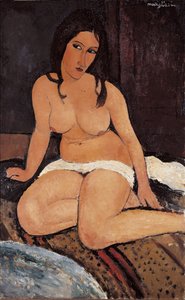 جالس عاري ، 1917