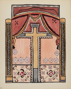 اللوحة 13: التصميم بالصليب ، Chimayo: من المحفظة "التصاميم الاستعمارية الإسبانية لنيو مكسيكو" بواسطة القرن العشرين الأمريكي