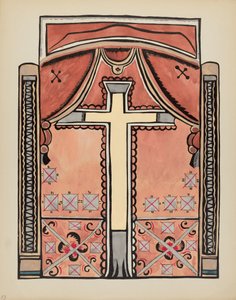 اللوحة 13: التصميم بالصليب: من محفظة "التصاميم الاستعمارية الإسبانية لنيو مكسيكو" بواسطة القرن العشرين الأمريكي