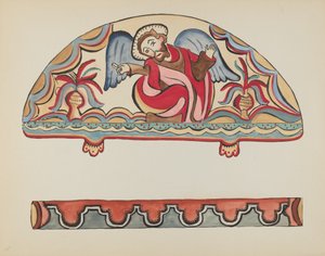 اللوحة 15: الخلق (لونيت): من محفظة "التصاميم الاستعمارية الإسبانية لنيو مكسيكو" بواسطة القرن العشرين الأمريكي