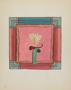 اللوحة 16: حِزم القمح ، لوحة المذبح: من حافظة "التصاميم الاستعمارية الإسبانية لنيو مكسيكو" بواسطة القرن العشرين الأمريكي