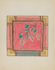 اللوحة 17: العنب ، لوحة المذبح: من حافظة "التصاميم الاستعمارية الإسبانية لنيو مكسيكو" بواسطة القرن العشرين الأمريكي