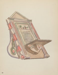 اللوحة 19: منصة قراءة: من ملف "التصاميم الاستعمارية الإسبانية لنيو مكسيكو" بواسطة القرن العشرين الأمريكي