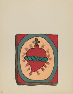 اللوحة 50: القلب المقدس: من ملف "التصاميم الاستعمارية الإسبانية لنيو مكسيكو" بواسطة القرن العشرين الأمريكي