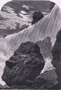 شلالات نياجرا ، رسم توضيحي من Cassells History of the United States نشره Cassell ، Petter & Galpin ، c1900 (litho) بواسطة مدرسة اللغة الإنجليزية الأمريكية