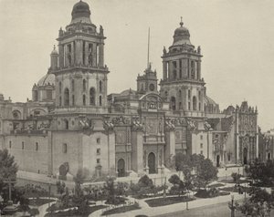 كاتدرائية في مدينة المكسيك (صورة b / w) بواسطة المصور الأمريكي (بعد)