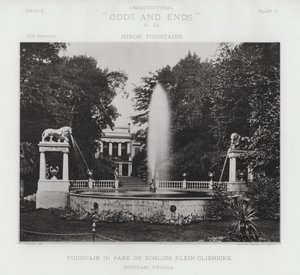 نافورة في حديقة Schloss Klein-Glienicke ، بوتسدام ، بروسيا (صورة b / w) بواسطة المصور الأمريكي (بعد)