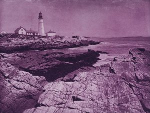 Light-house in the Harbor of Portland, Maine (b/w photo) بواسطة المصور الأمريكي (بعد)