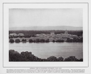 سان فرانسيسكو: منظر عام لجامعة ستانفورد ، بالو ألتو (صورة b / w) بواسطة المصور الأمريكي (بعد)