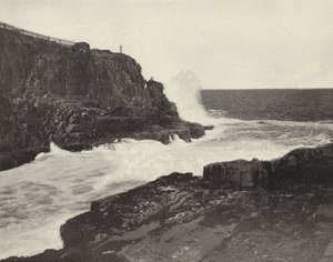 Sea Wall ، Bald Head Cliff ، مين (صورة b / w) بواسطة المصور الأمريكي (بعد)