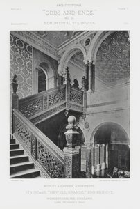 سلم ، "Hewell Grange ،" Bromsgrove ، Worcestershire ، إنجلترا (b / w photo) بواسطة المصور الأمريكي (بعد)