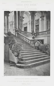 درج في Palazzo Dell 'Universita ، جنوة ، إيطاليا (صورة بالأبيض والأسود) بواسطة المصور الأمريكي (بعد)