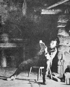 Abraham Lincoln (1809-65) as a young boy (b/w photo) بواسطة مصور أمريكي