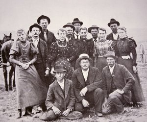 American Pioneers, c.1850 (b/w photo) بواسطة مصور أمريكي