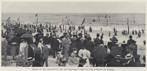 Beach at Far Rockaway, the Southernmost Limit of the Borough of Queens (b/w photo) بواسطة مصور أمريكي