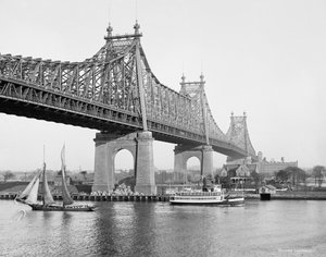 جسر جزيرة بلاكويلز (أي كوينزبورو) ، نيويورك ، نيويورك ، 1910-1920 بواسطة مصور أمريكي
